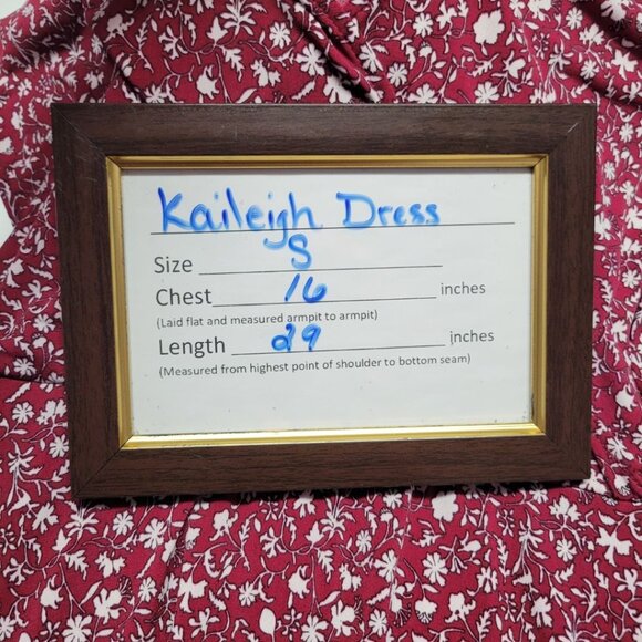 Kaileigh Dress Red Floral Soft Flowy Tie Waist Long Sleeve Tradwife V Neck Small - Picture 6 of 10